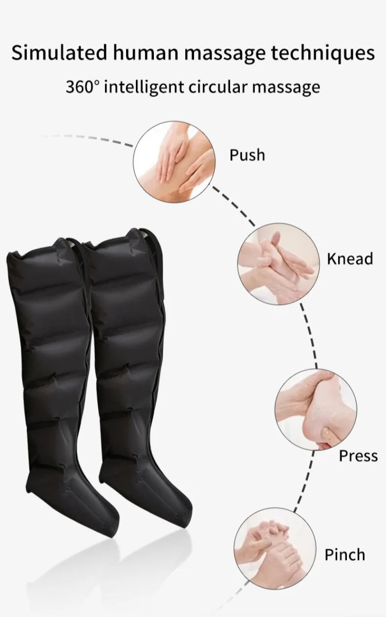 Bottes Massage Compression Air - Jambes Pieds Mollets Relaxation