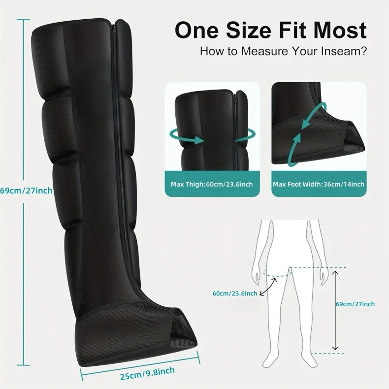 Bottes Massage Compression Air - Jambes Pieds Mollets Relaxation