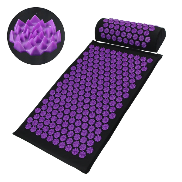 Tapis d'Acupression + Coussin Lotus - Soulage Dos Cervicales Stress