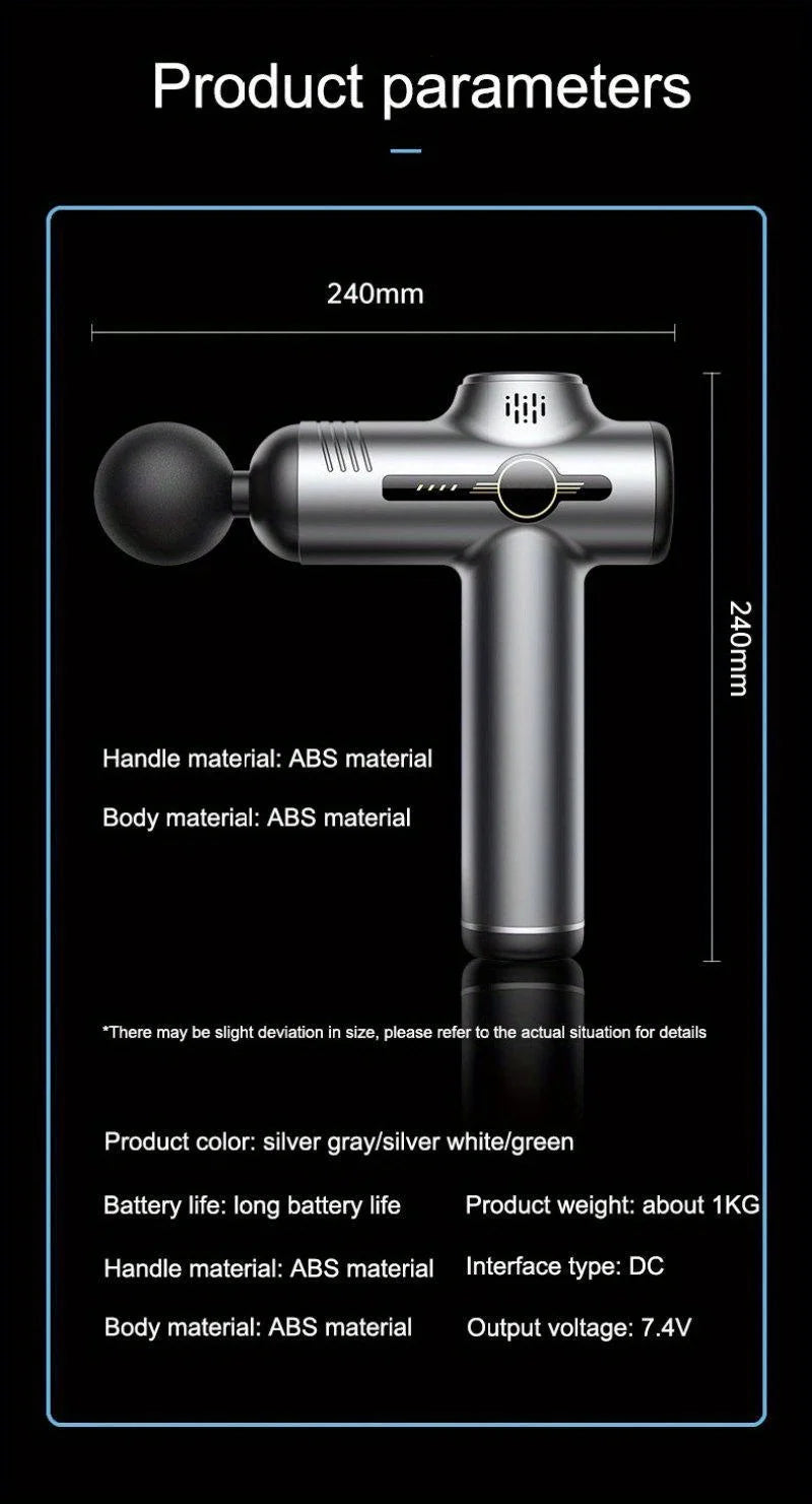 Pistolet de Massage Musculaire - 8 Têtes - Relaxation Profonde