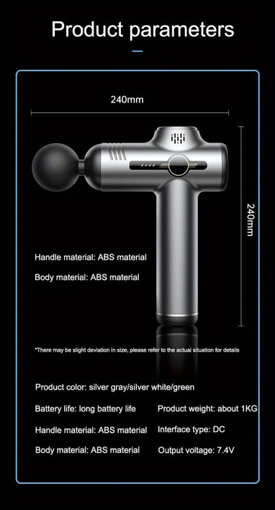 Pistolet de Massage Musculaire - 8 Têtes - Relaxation Profonde
