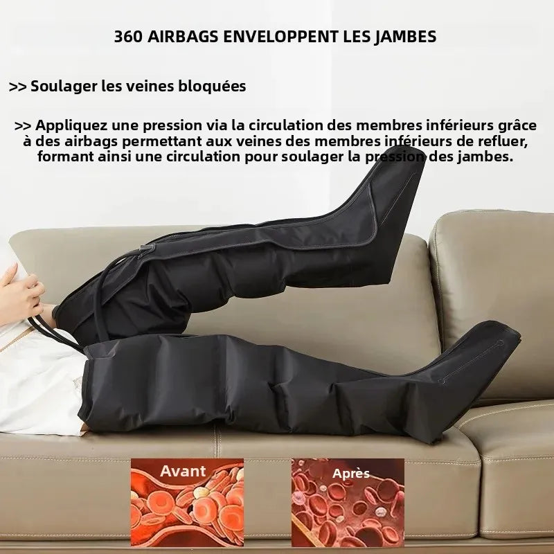 Bottes Massage Compression Air - Jambes Pieds Mollets Relaxation