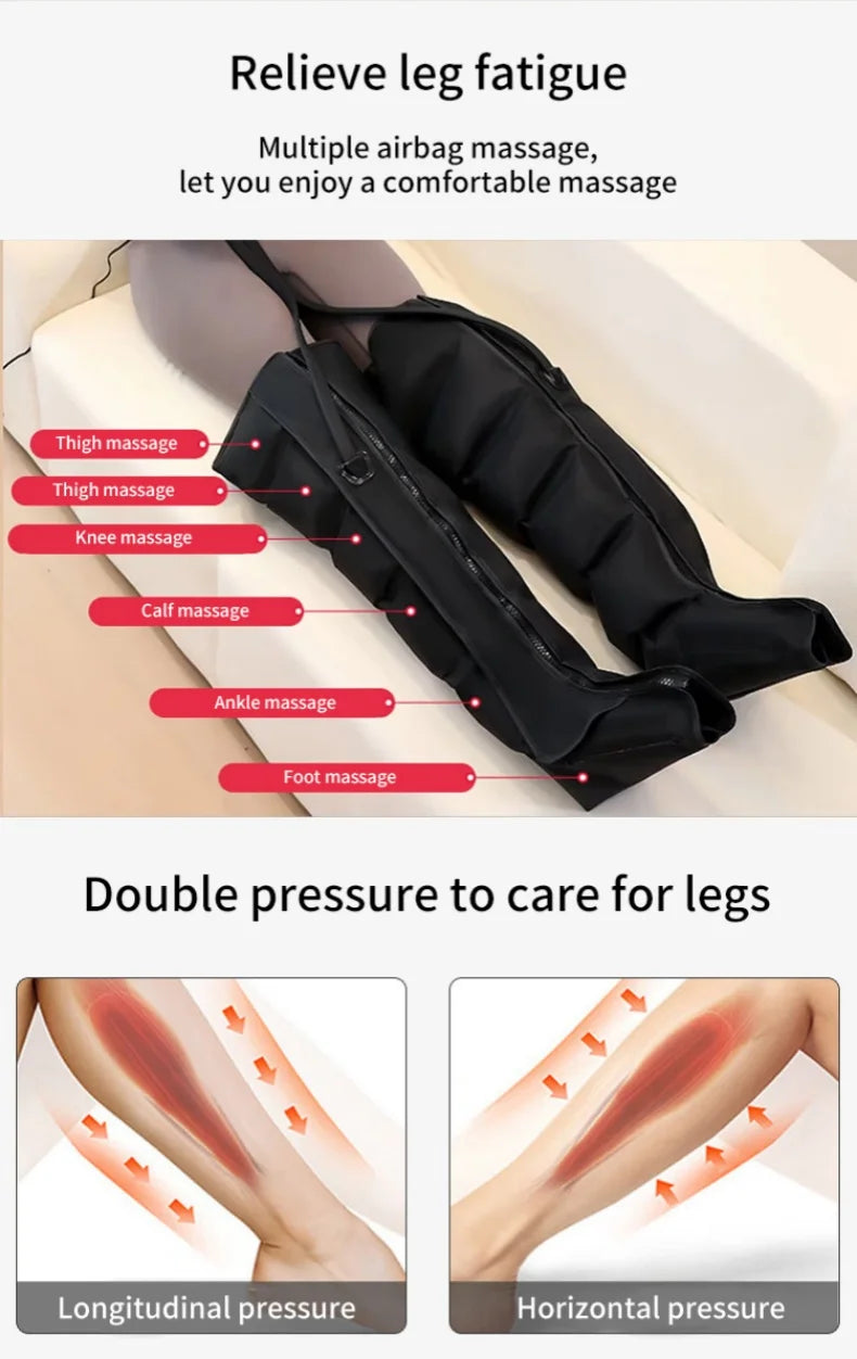 Bottes Massage Compression Air - Jambes Pieds Mollets Relaxation