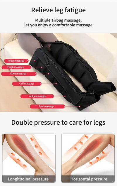 Bottes Massage Compression Air - Jambes Pieds Mollets Relaxation